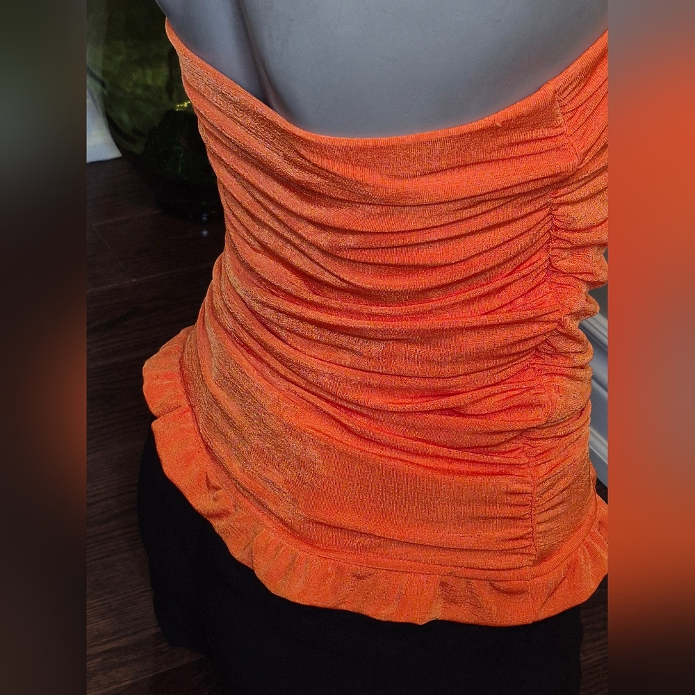 SHEIN Vibrant Orange Strapless Top - Picture 5 of 14